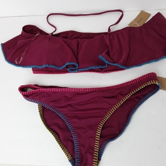 Cremieux | Cold shoulder ruffle top bikini set summer - Picture 4 of 8